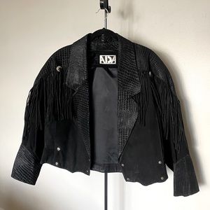 Vintage suede fringe jacket